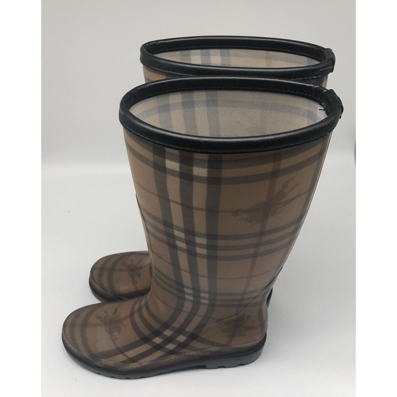 EUC Womens Burberry Nova Check Rain Boots Shoes Weather Designer US 8M EU Sz 39 - Picture 5 of 11